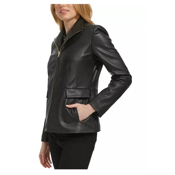 New Cole Haan Leather Jacket Size Large - Picture 4 of 5